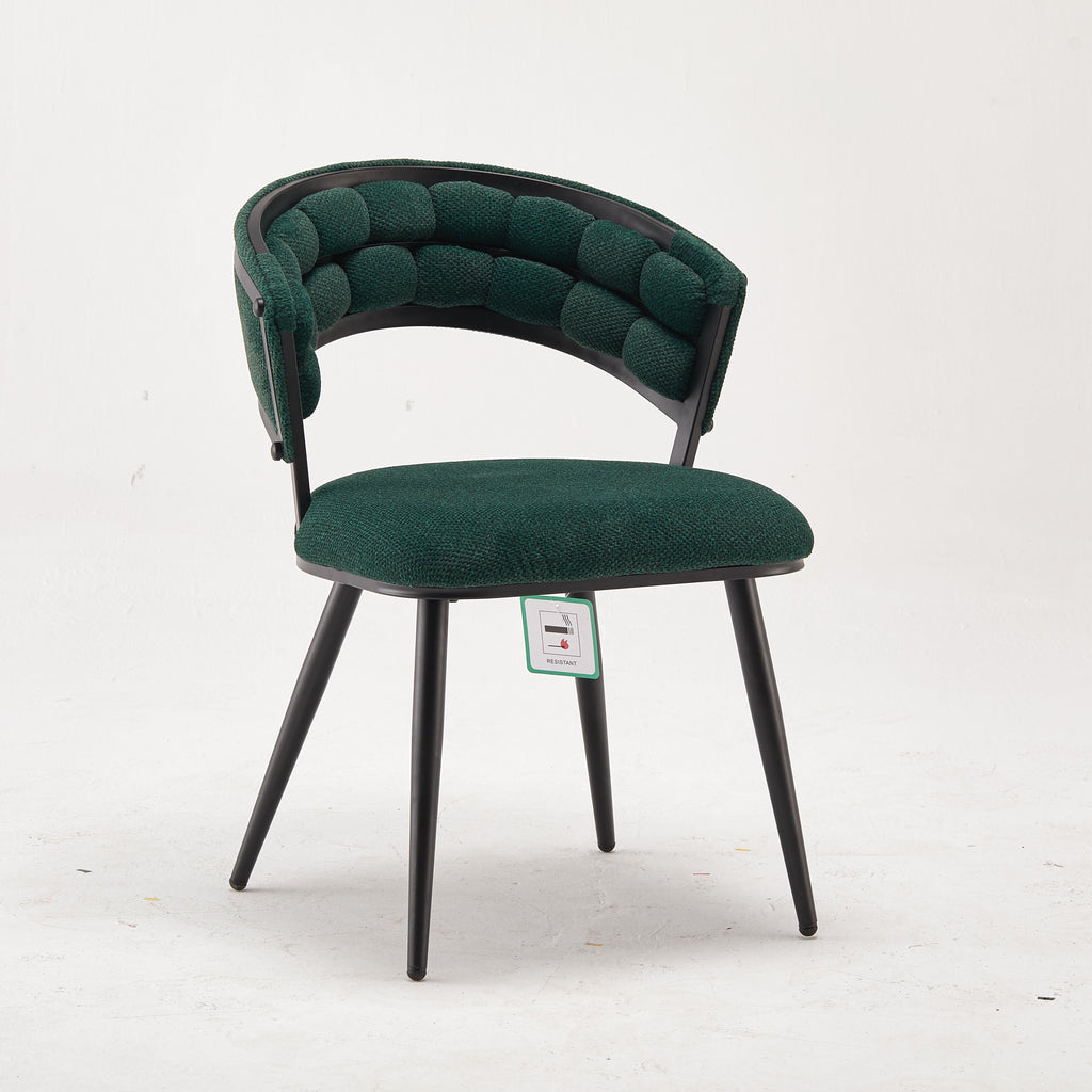Modern Upholstered Mars Green Quilted Accent Chair