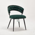 Modern Upholstered Mars Green Quilted Accent Chair