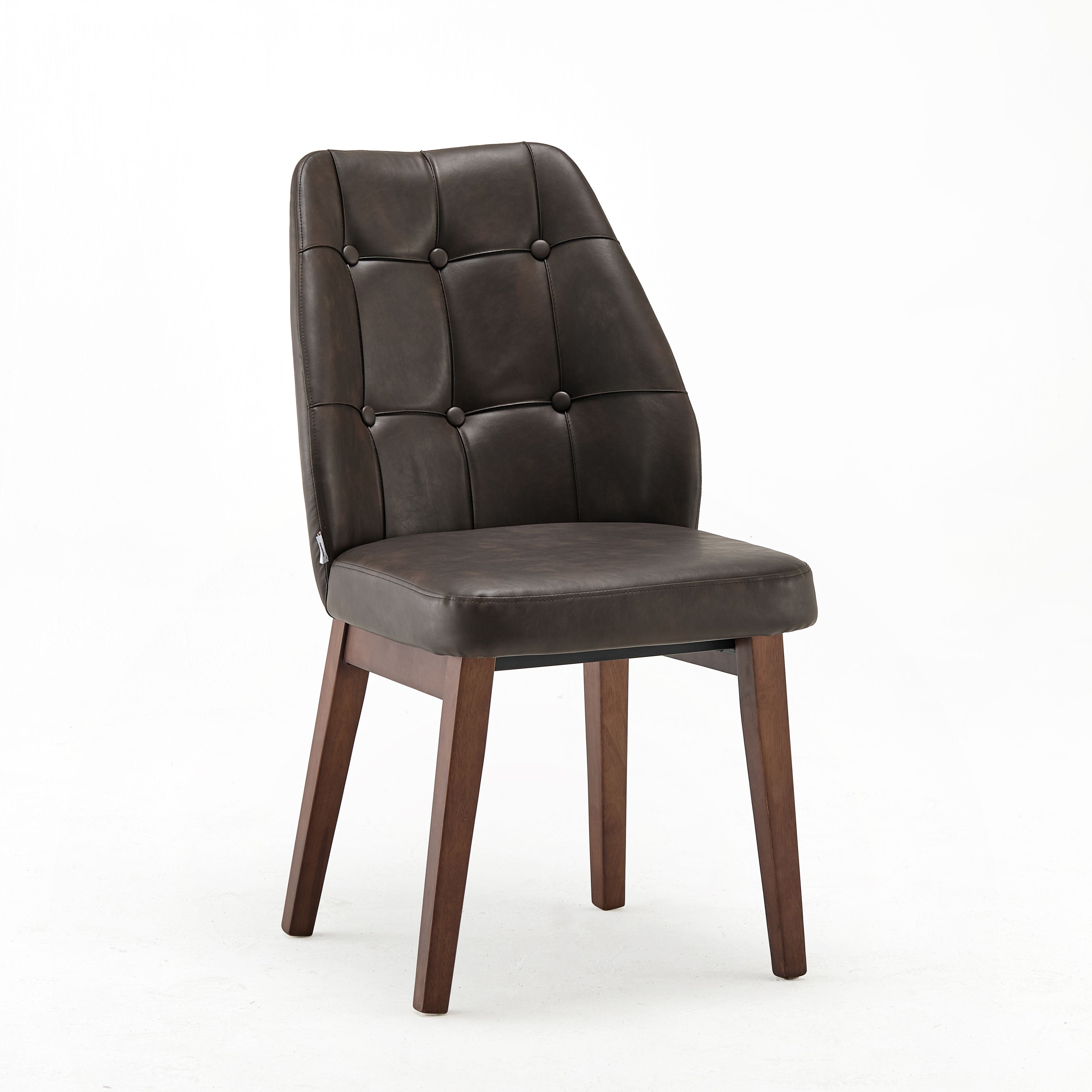 Modern Upholstered Prima Brown Faux Leather Chair