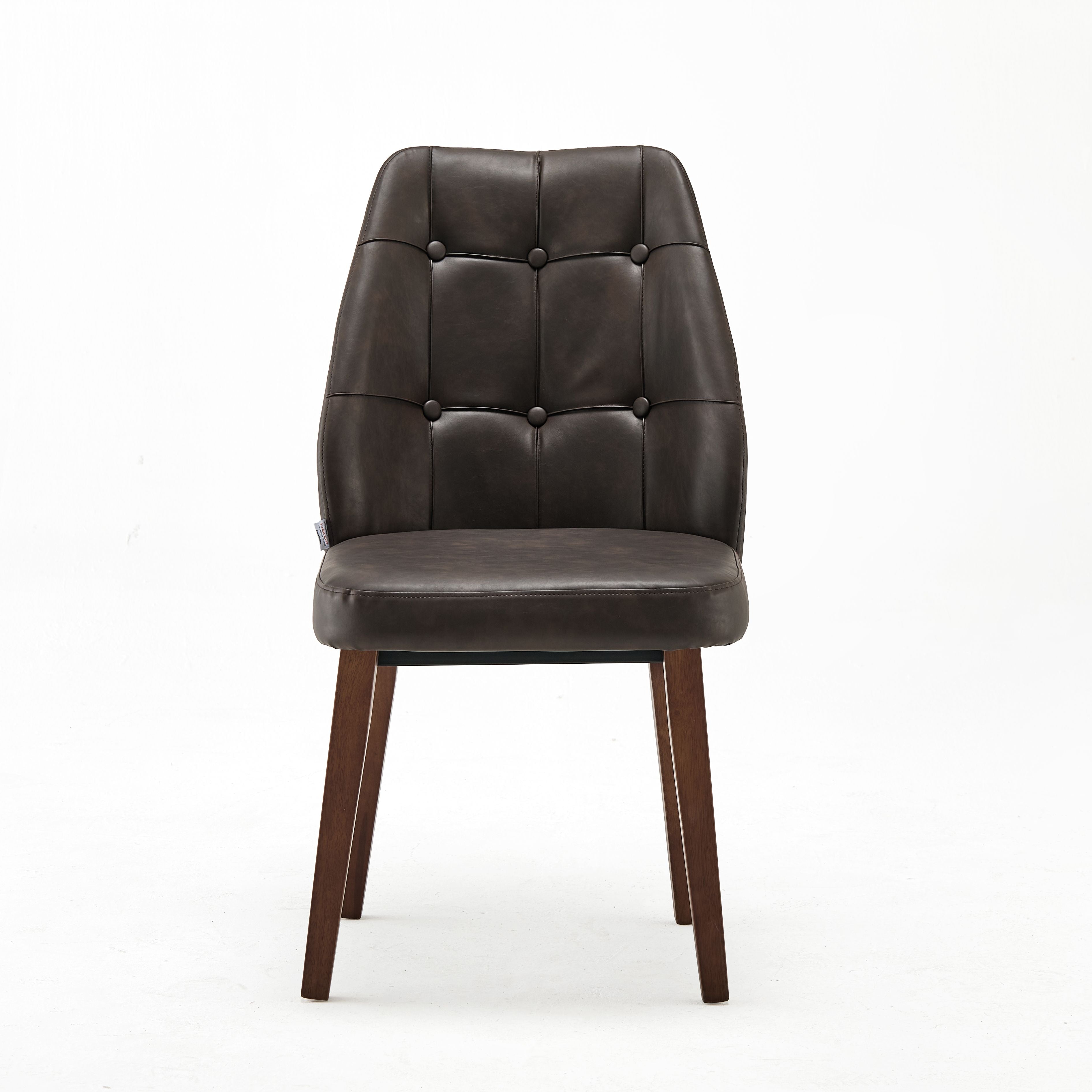 Modern Upholstered Prima Brown Faux Leather Chair