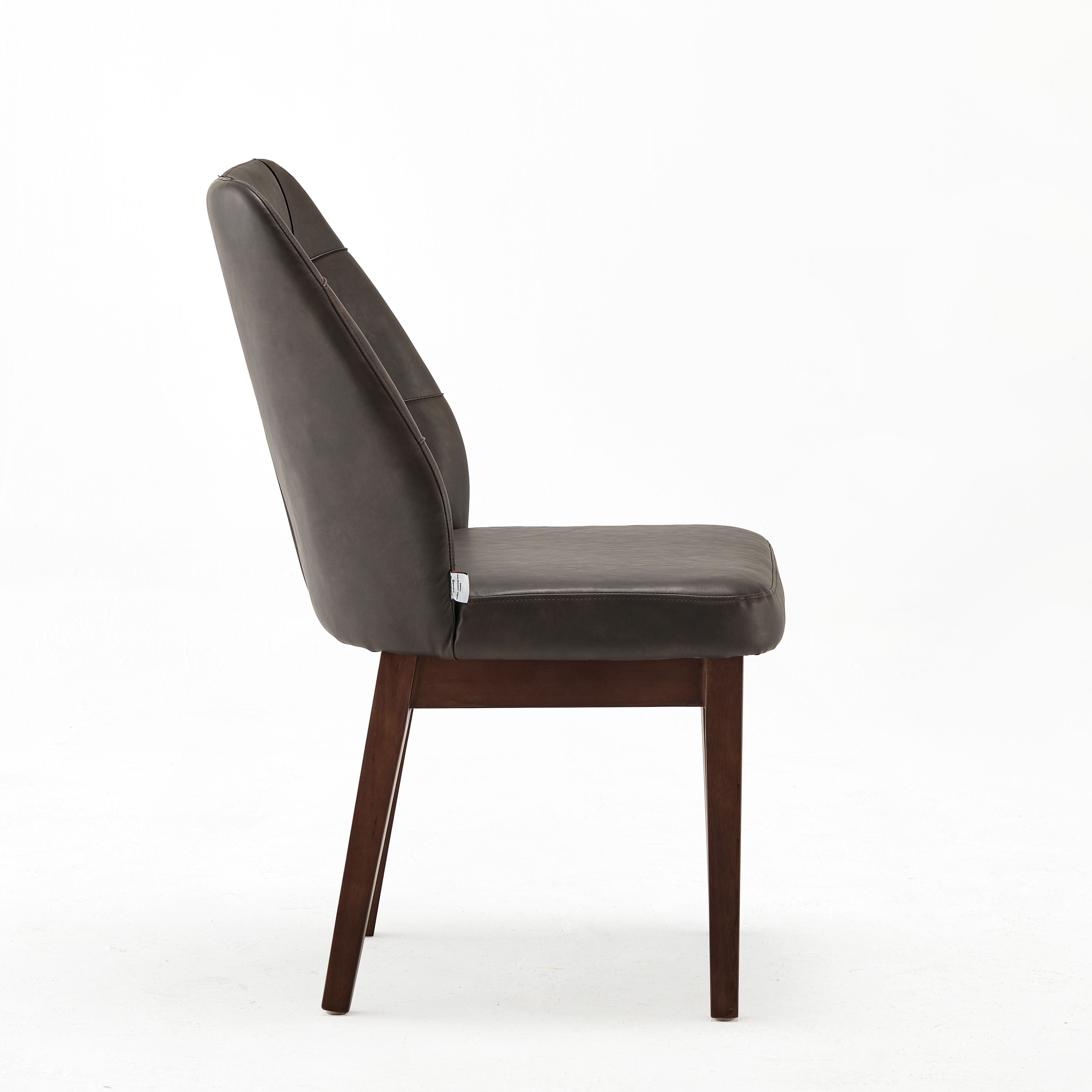 Modern Upholstered Prima Brown Faux Leather Chair