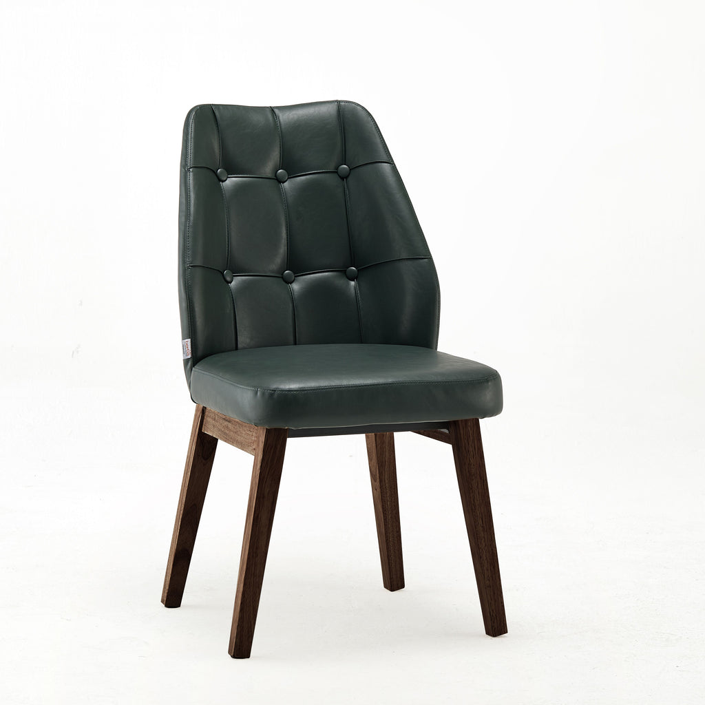 Elegant Prima Green Upholstered Dining Chair