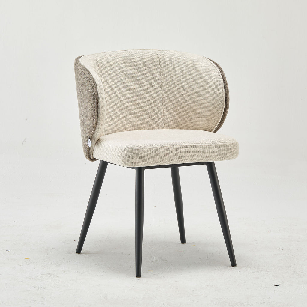 Modern Minimalist Upholstered Sevilla Beige Fabric Dining Chair