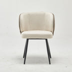 Modern Minimalist Upholstered Sevilla Beige Fabric Dining Chair