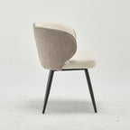 Modern Minimalist Upholstered Sevilla Beige Fabric Dining Chair