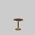 Modern Black & Gold 60Q Round Black Marble Look Table