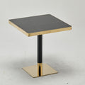 Modern Black & Gold 70x70 Square Black Marble Look Table