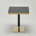 Modern Black & Gold 60x60 Square Black Marble Look Table