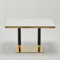 Modern White & Gold 120x60 Rectangle Marble Look Table
