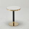 Modern White & Gold 60Q Round Marble Look Table