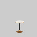 Modern White & Gold 70Q Round White Marble Look Table