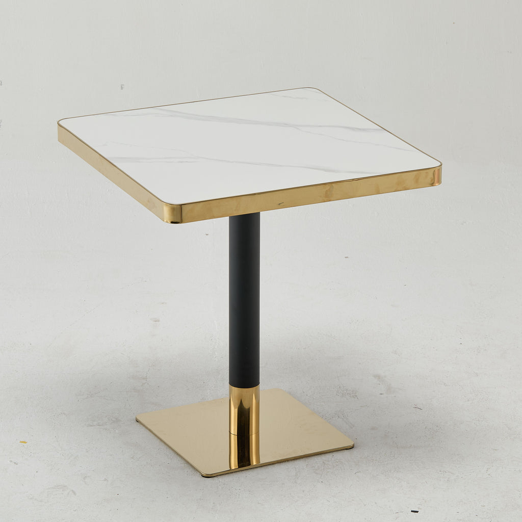 Modern Luxury 70x70 Square White Marble Look Table