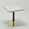 Modern Luxury 70x70 Square White Marble Look Table