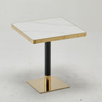 Modern Luxury 70x70 Square White Marble Look Table
