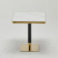 Modern White & Gold 60x60 Marble Look Table