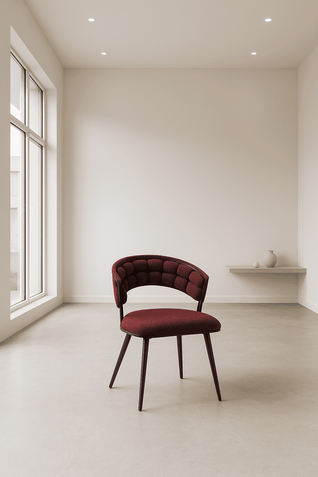 Modern Upholstered Mars Red Accent Chair