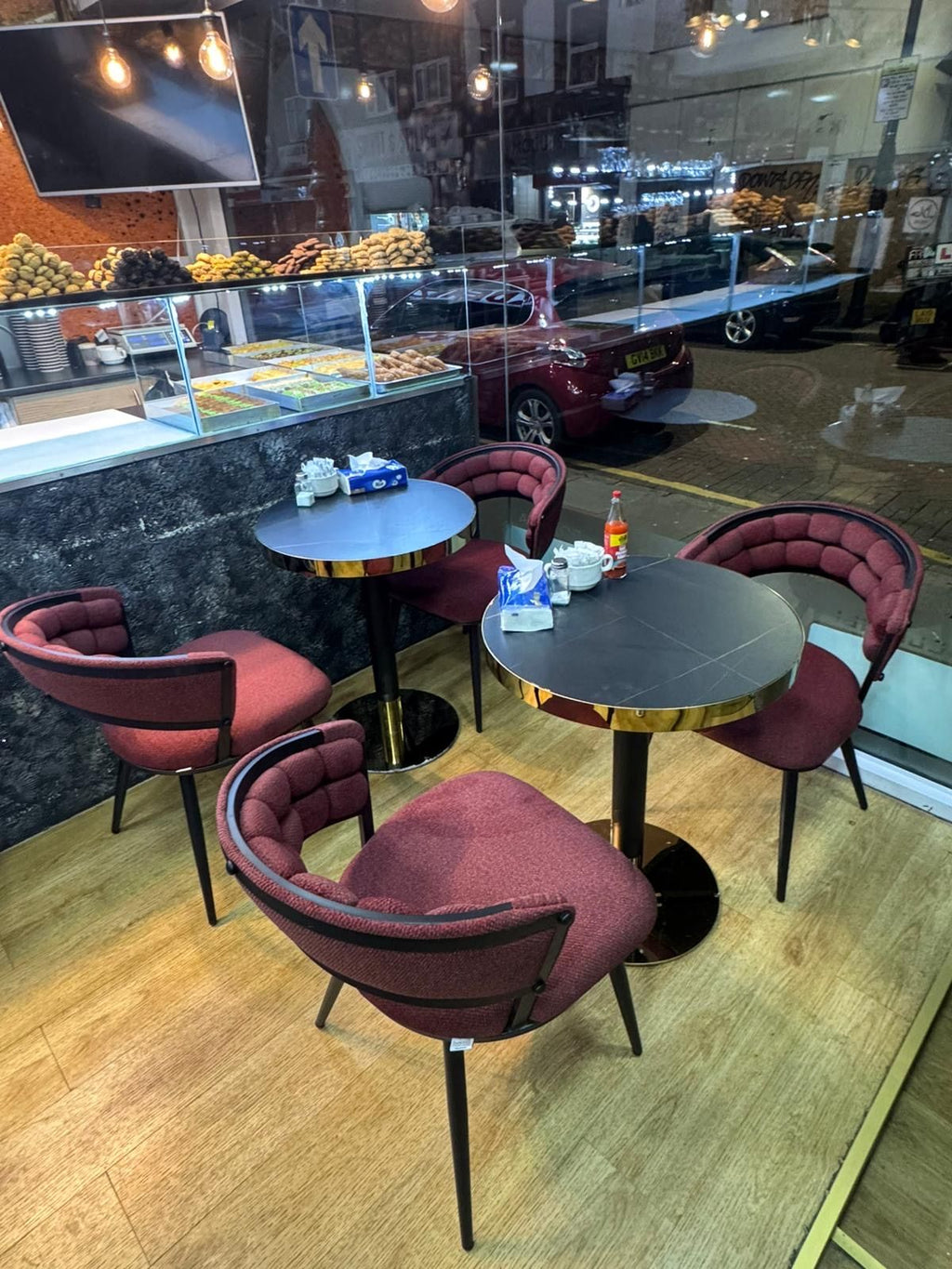 Modern Upholstered Mars Red Accent Chair