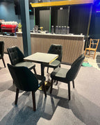 Modern Luxury 70x70 Square White Marble Look Table