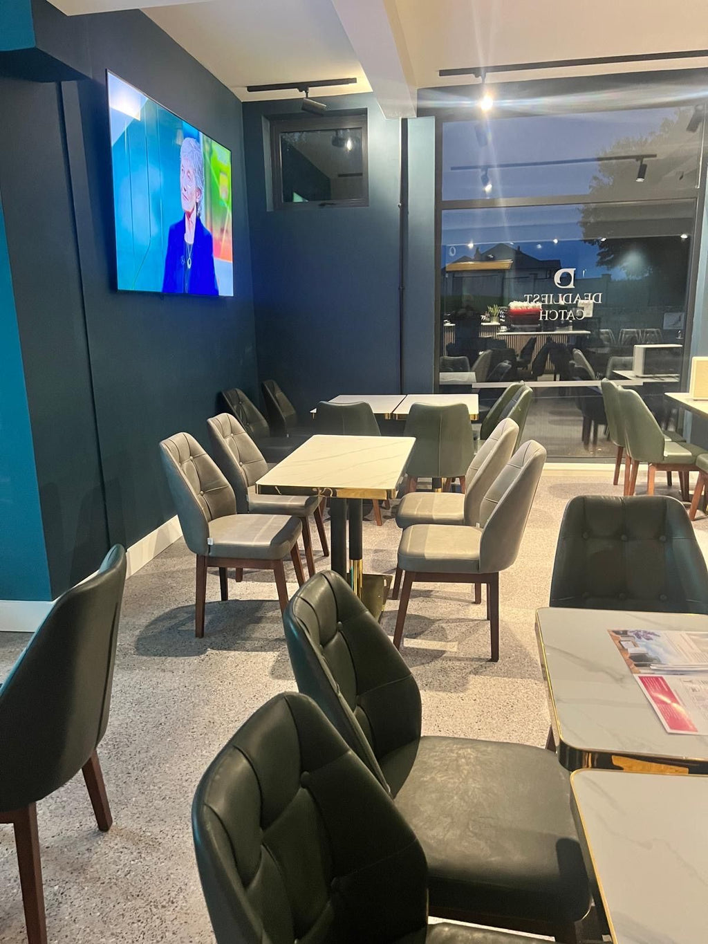 Modern White & Gold 120x60 Rectangle Marble Look Table