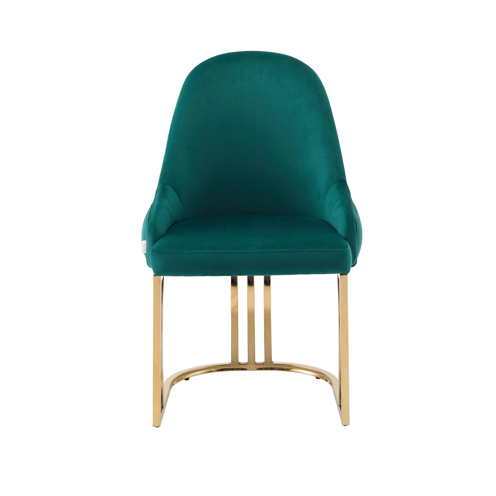 Sultan Emerald Green Tufted Velvet Dining Chair