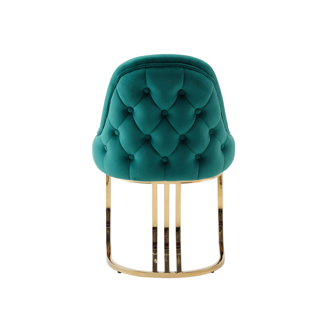 Sultan Emerald Green Tufted Velvet Dining Chair
