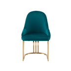 Sultan Teal Velvet Dining Chair Emerald Upholstered