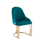 Sultan Teal Velvet Dining Chair Emerald Upholstered