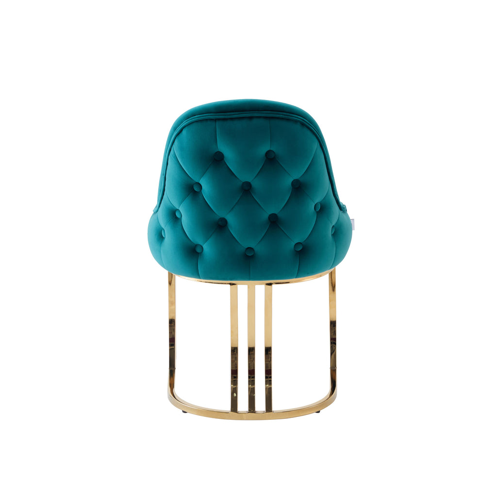 Sultan Teal Velvet Dining Chair Emerald Upholstered
