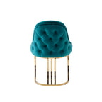 Sultan Teal Velvet Dining Chair Emerald Upholstered