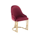 Sultan Burgundy Velvet Dining Chair for Modern Dining Room