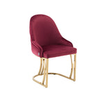 Sultan Burgundy Velvet Dining Chair for Modern Dining Room