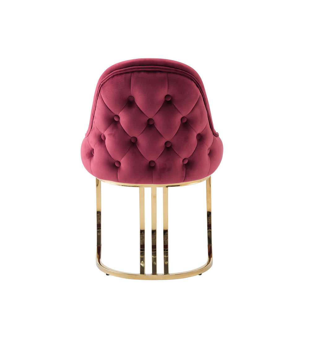 Sultan Burgundy Velvet Dining Chair for Modern Dining Room