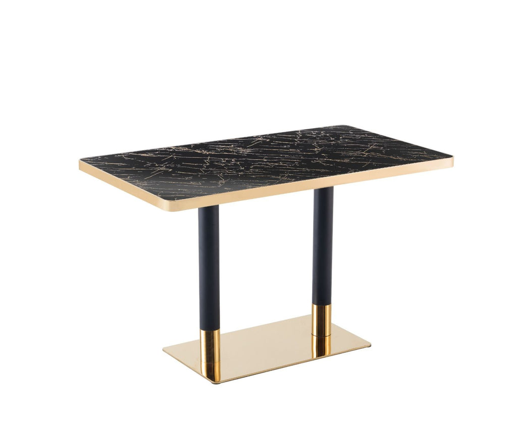 Modern Luxury 120x70 Black & Gold Marble Look Table