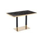 Modern Luxury 120x70 Black & Gold Marble Look Table