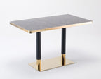 Modern Luxury 120x70 Black & Gold Marble Look Table