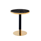 Modern Luxury 60Q Black & Gold Marble Look Side Table