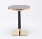 Modern Luxury 70Q Black & Gold Marble Look Side Table