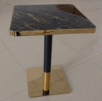 Luxury Modern 60×60 Black & Gold Marble Look Side Table