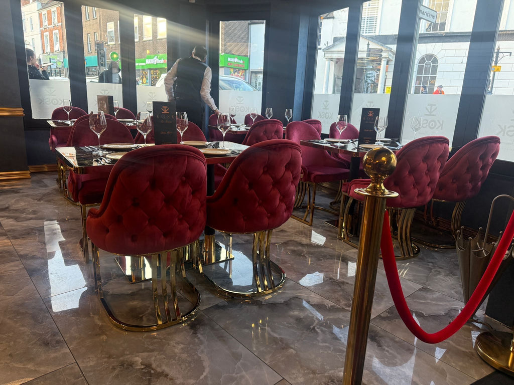 Sultan Burgundy Velvet Dining Chair for Modern Dining Room