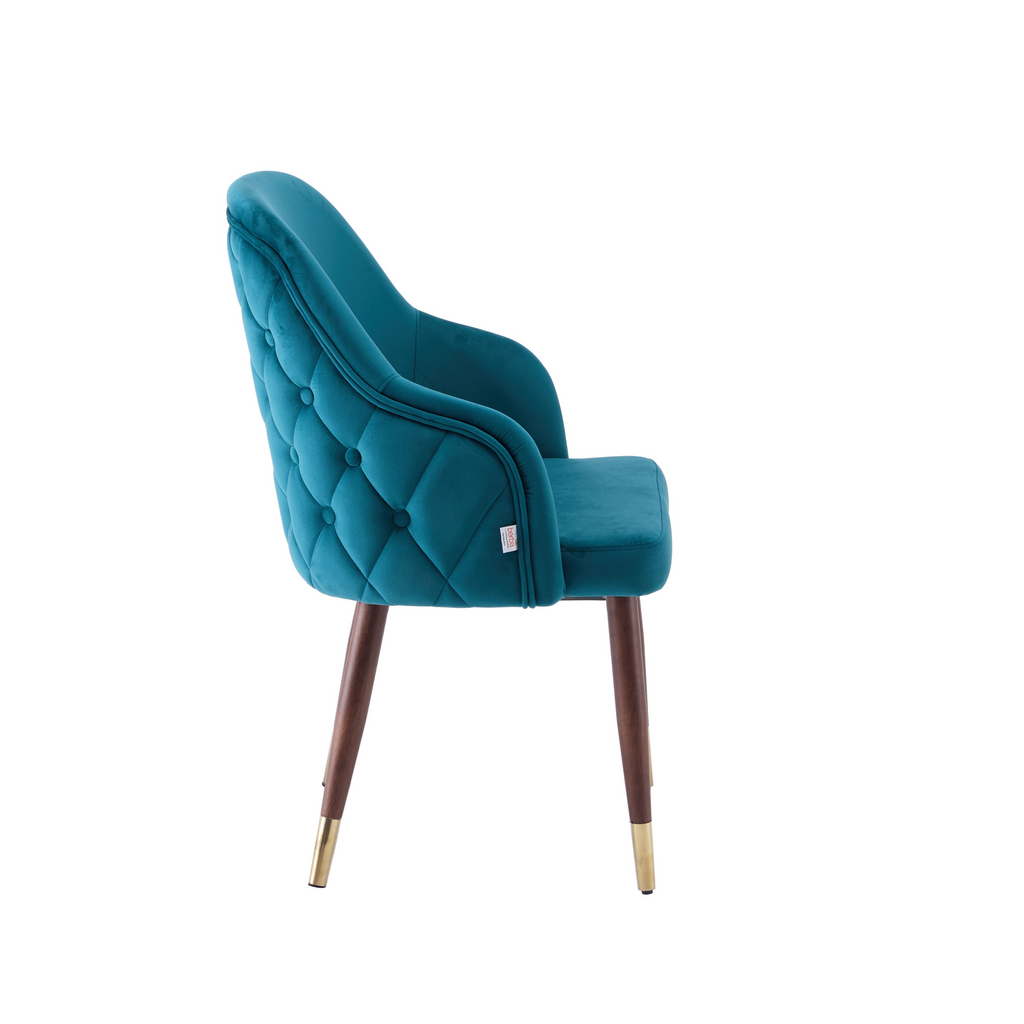 Teal Coco Accent Chair with Quilted Upholstery