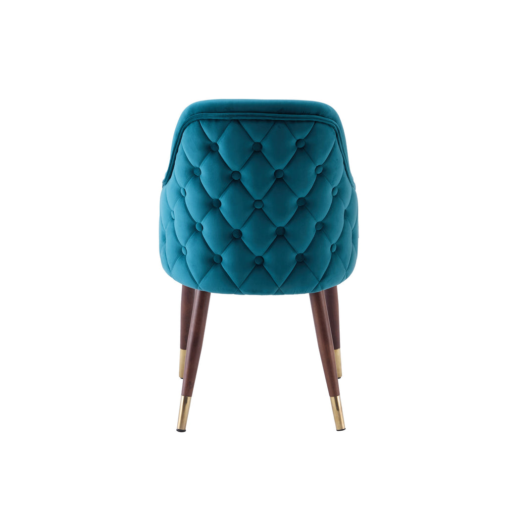 Teal Coco Accent Chair with Quilted Upholstery